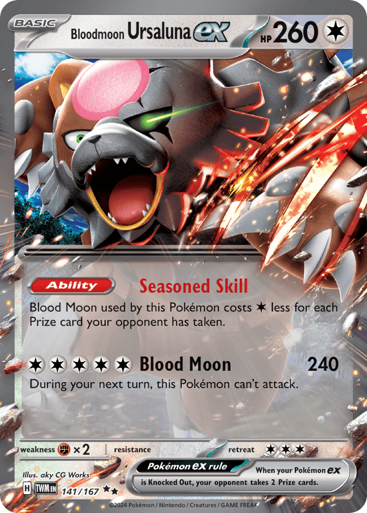 Bloodmoon Ursaluna ex — Prize Pack Series Cards Pokémon TCG card by aky CG Works