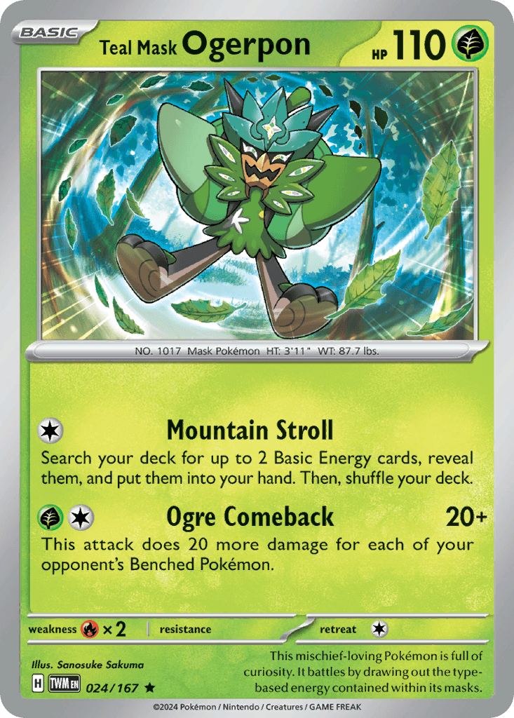 Teal Mask Ogerpon (Cosmos Holo) — Miscellaneous Cards & Products Pokémon TCG card by Tomokazu Komiya