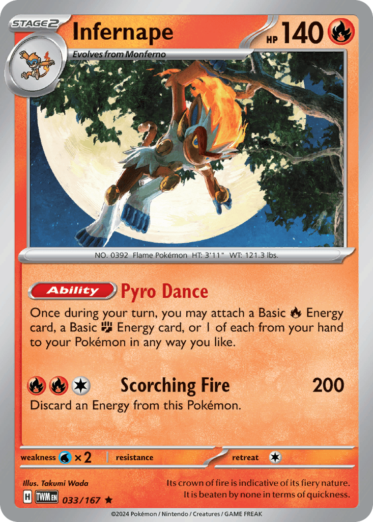 Infernape - 033/167 — Deck Exclusives Pokémon TCG card by Takumi Wada