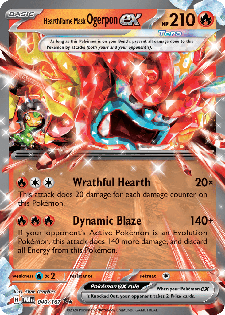 Hearthflame Mask Ogerpon ex - 040/167 — Prize Pack Series Cards Pokémon TCG card by 5ban Graphics