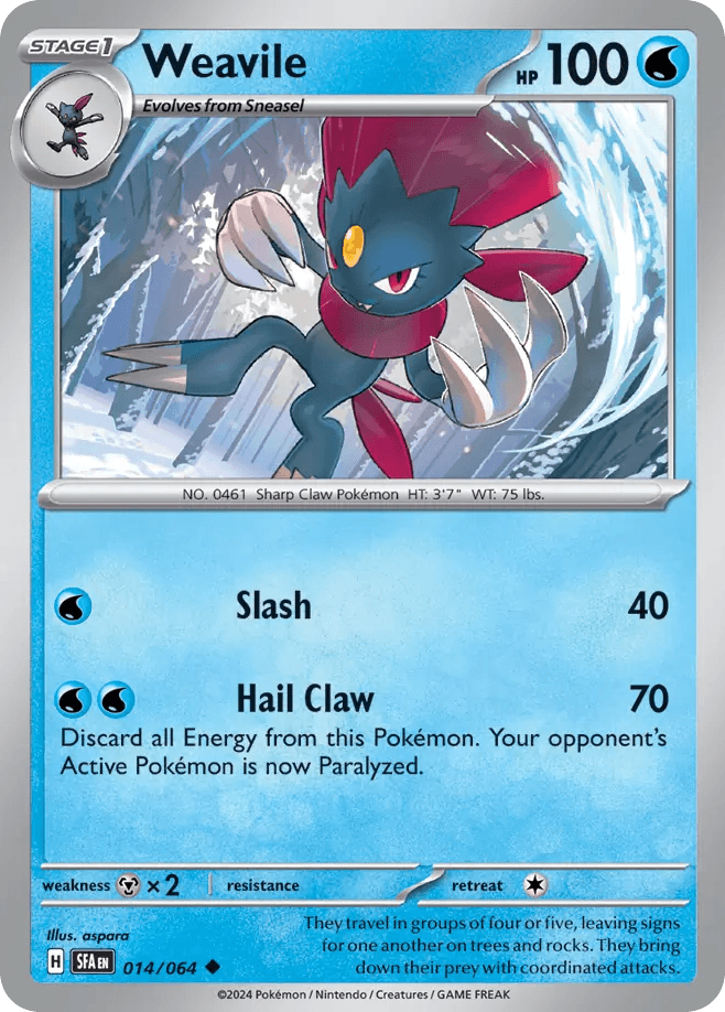 Weavile — SV: Shrouded Fable Pokémon TCG card by aspara