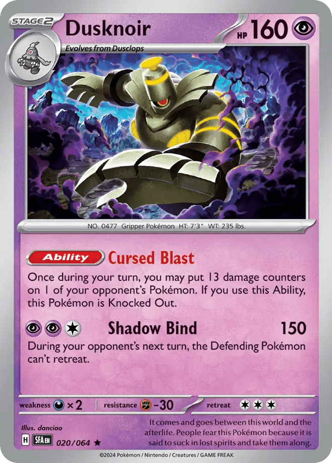 Dusknoir - 020/064 — SV: Shrouded Fable Pokémon TCG card by danciao