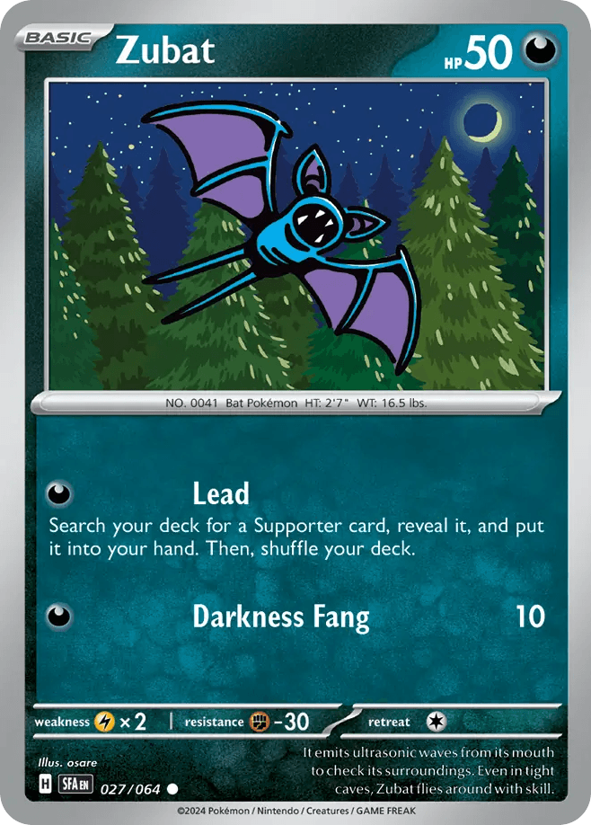 Zubat — SV: Shrouded Fable Pokémon TCG card by osare
