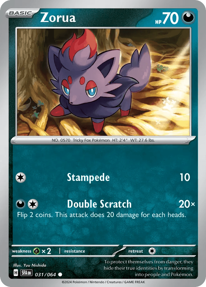 Zorua - 031/064 — SV: Shrouded Fable Pokémon TCG card by Yuu Nishida
