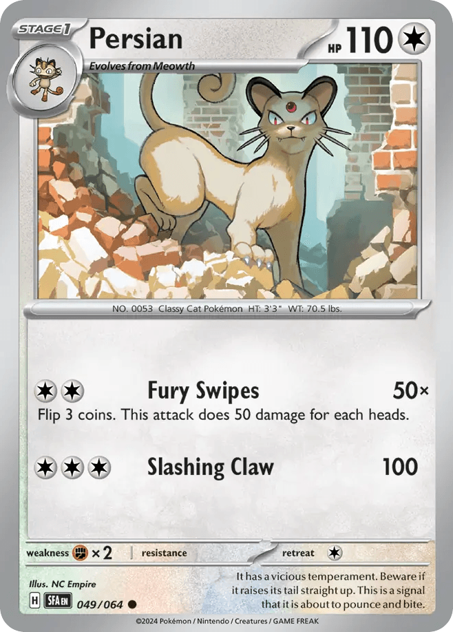 Persian - 049/064 — SV: Shrouded Fable Pokémon TCG card by NC Empire