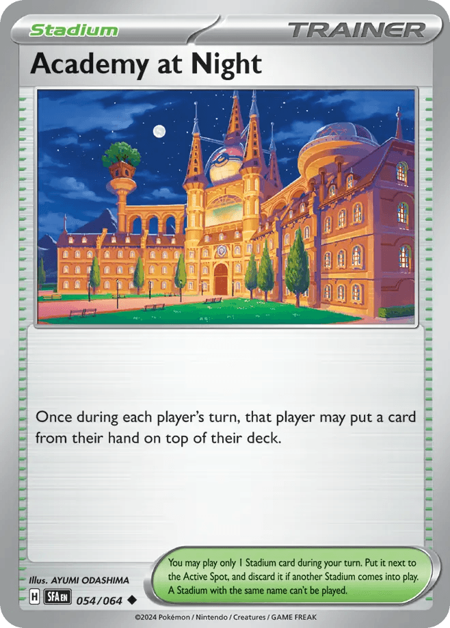 Academy at Night — SV: Shrouded Fable Pokémon TCG card by AYUMI ODASHIMA