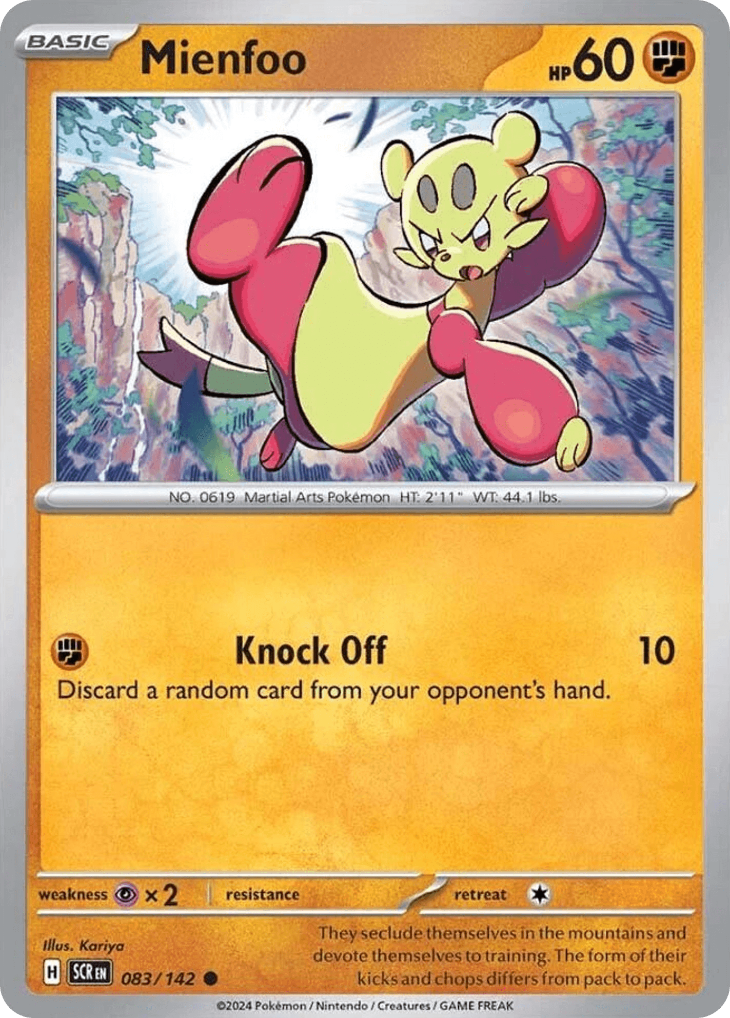 Mienfoo — SV07: Stellar Crown Pokémon TCG card by Ken Sugimori