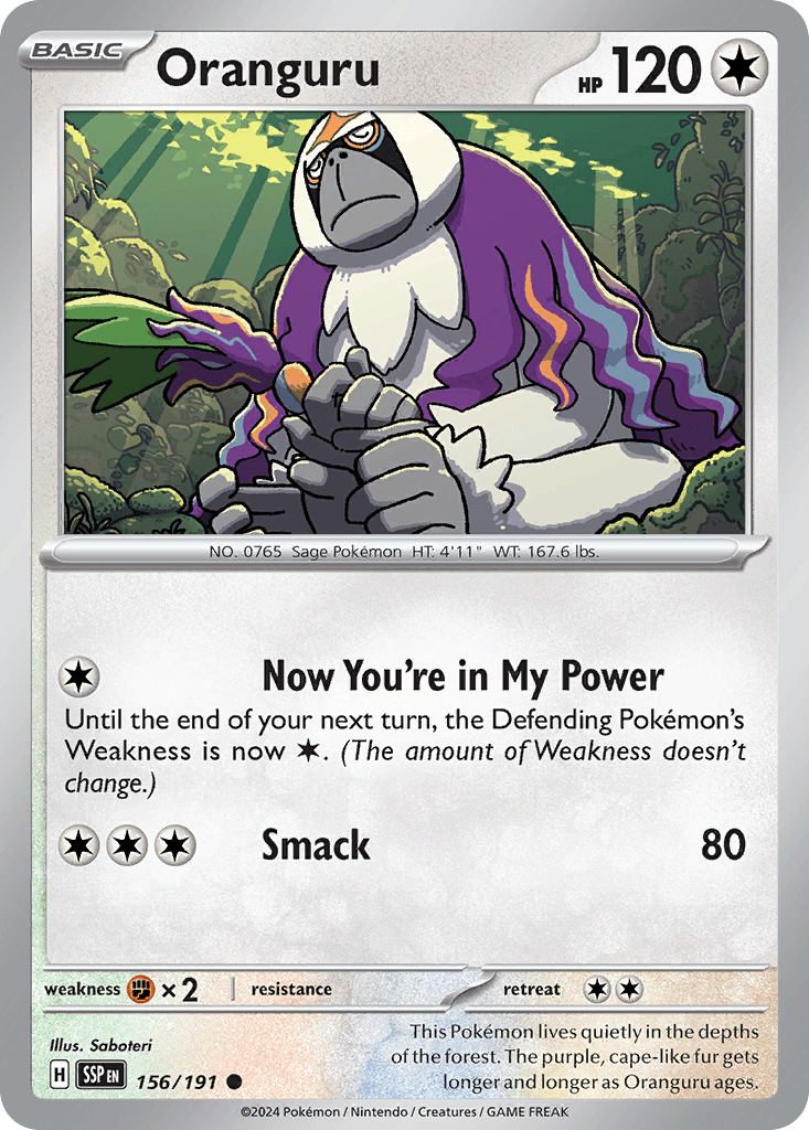 Oranguru — SV08: Surging Sparks Pokémon TCG card by Ken Sugimori