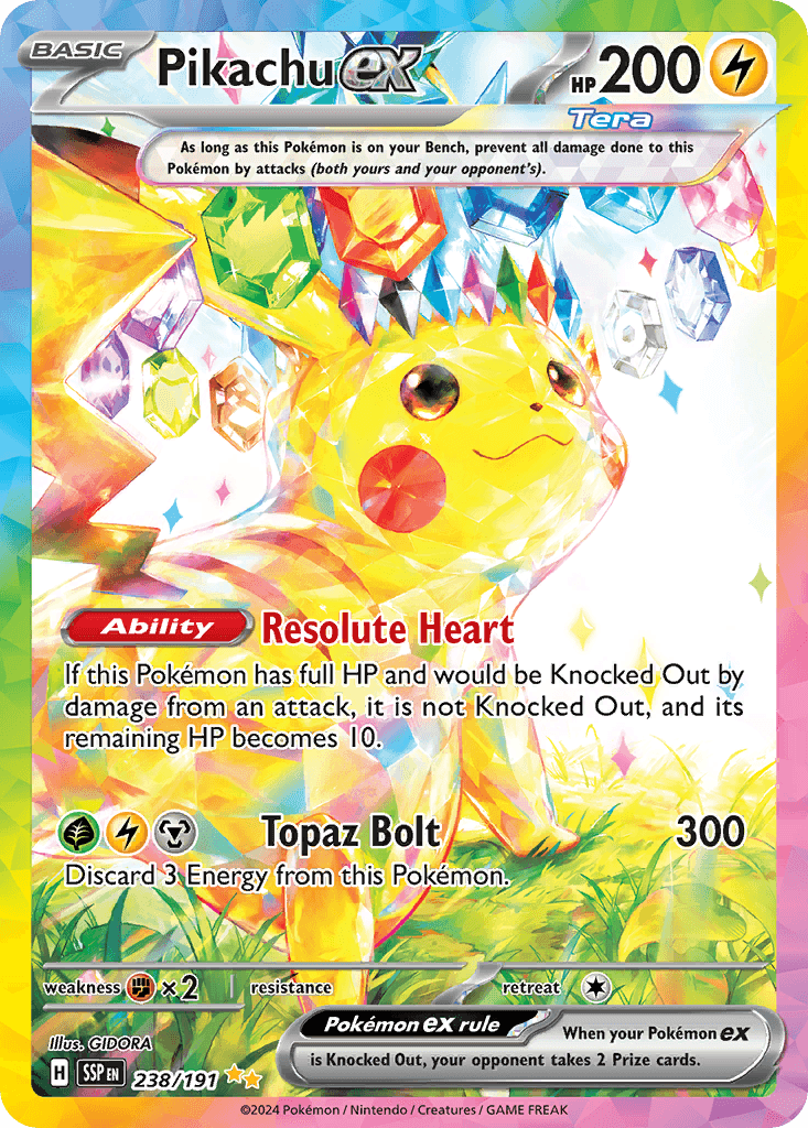 Pikachu ex - 238/191 — SV08: Surging Sparks