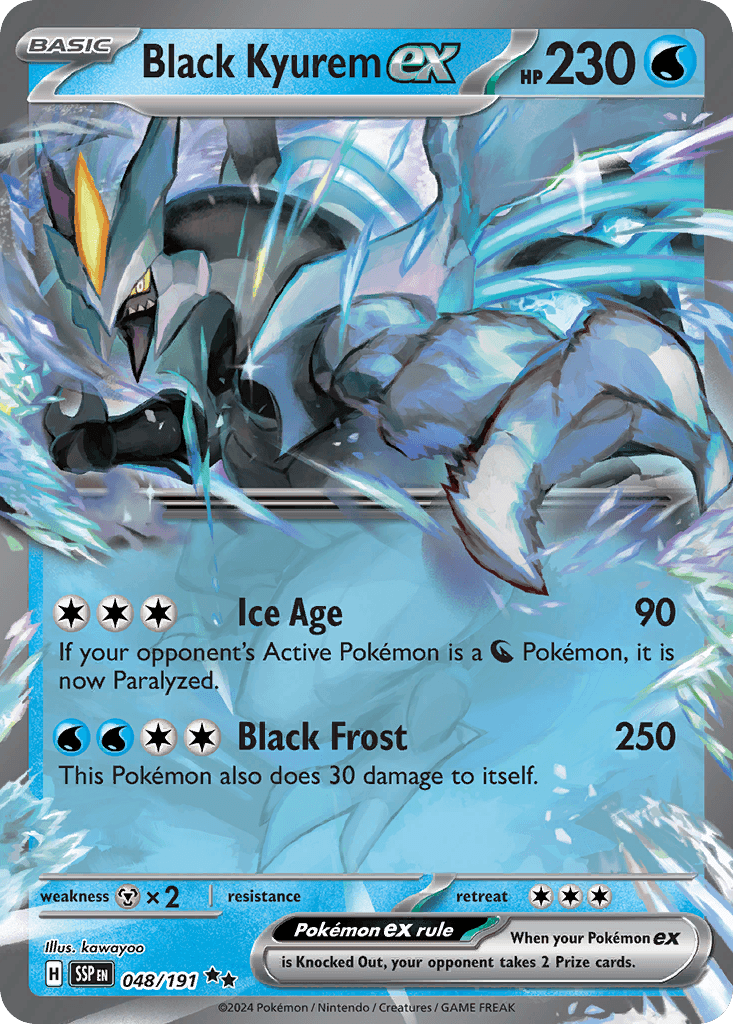 Black Kyurem ex (Surging Sparks Stamped) — Jumbo Cards Pokémon TCG card by kawayoo