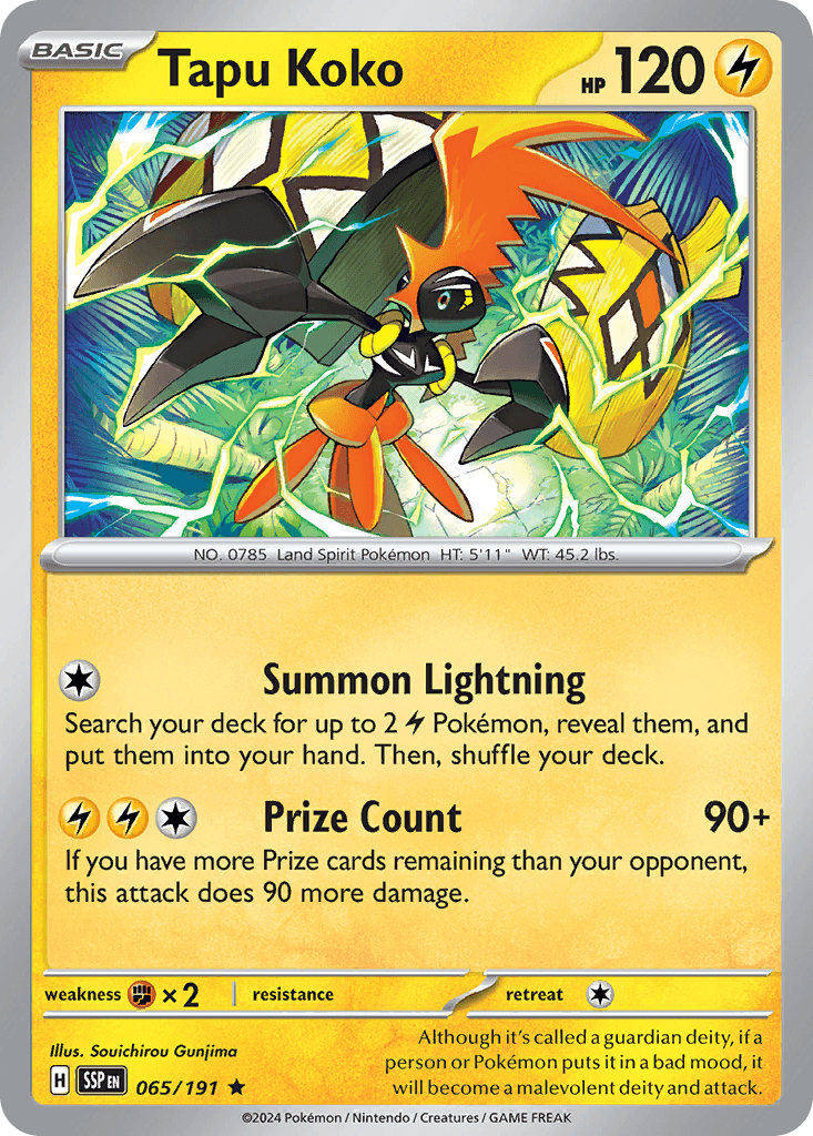 Tapu Koko — Deck Exclusives Pokémon TCG card by Naoki Saito