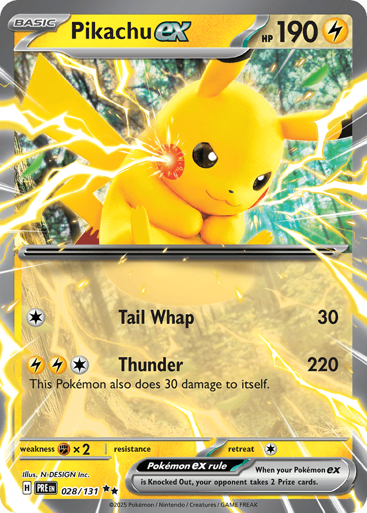 Pikachu ex - 028/131 — SV: Prismatic Evolutions Pokémon TCG card by 5ban Graphics