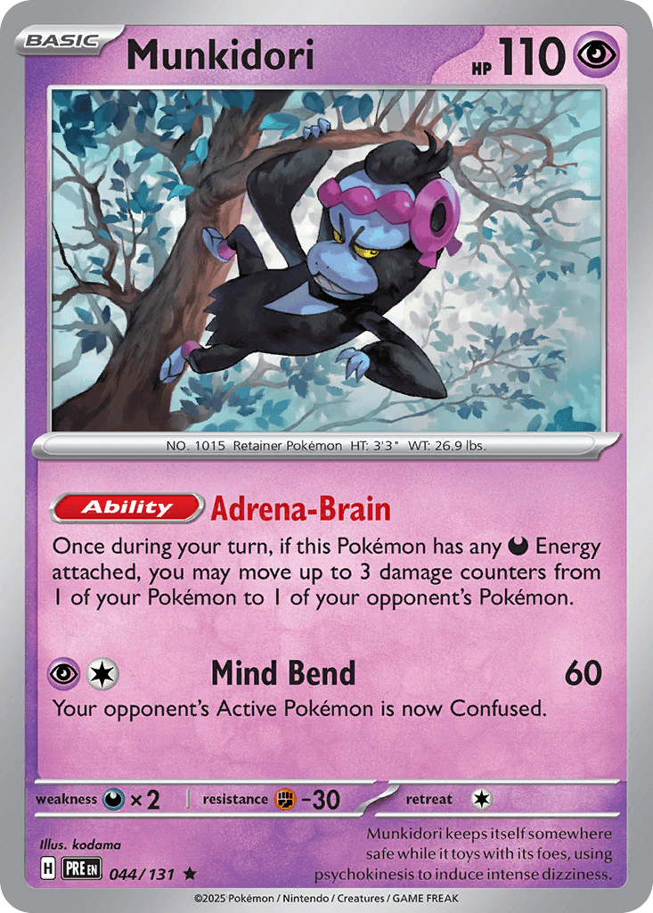 Munkidori (Master Ball Pattern) — SV: Prismatic Evolutions Pokémon TCG card by Ken Sugimori