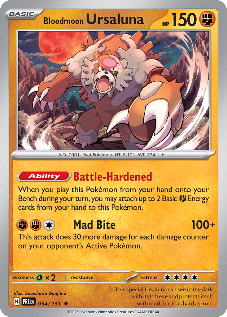 Bloodmoon Ursaluna (Master Ball Pattern) — SV: Prismatic Evolutions Pokémon TCG card by Souichirou Gunji
