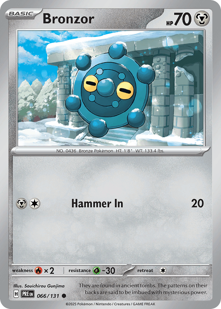 Bronzor (Master Ball Pattern) — SV: Prismatic Evolutions Pokémon TCG card by Souichirou Gunjima