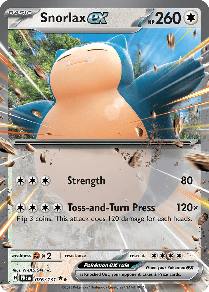 Snorlax ex (Prismatic Evolution Stamped) — Jumbo Cards Pokémon TCG card by N-DESIGN Inc.