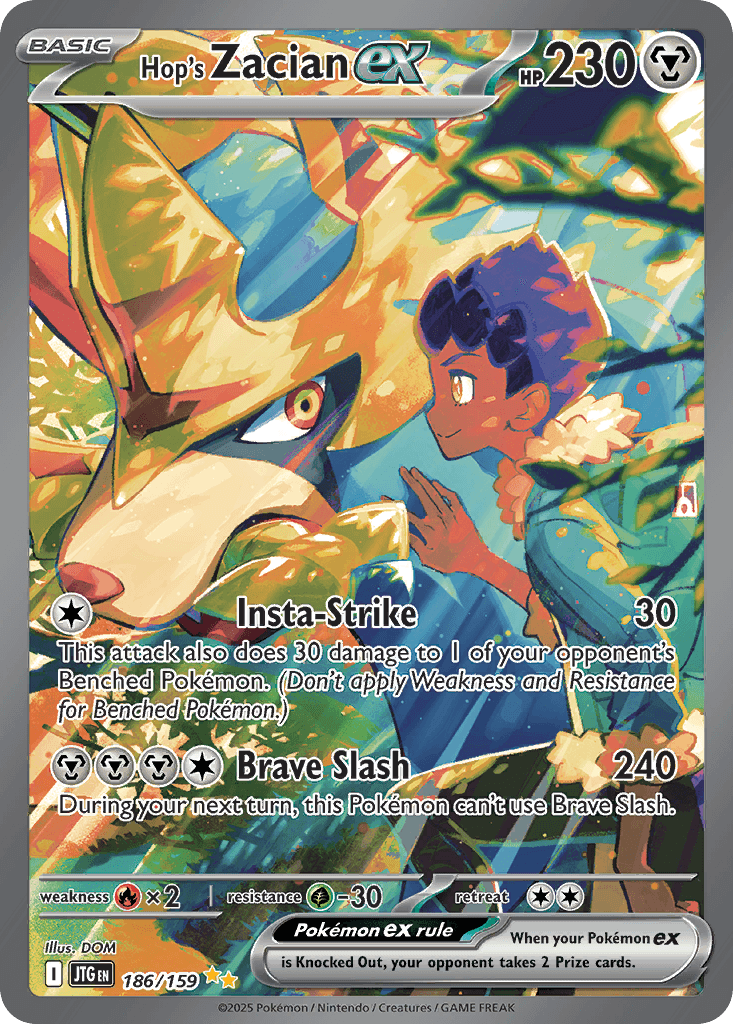 Hop's Zacian ex - 186/159 — Pokémon TCG card