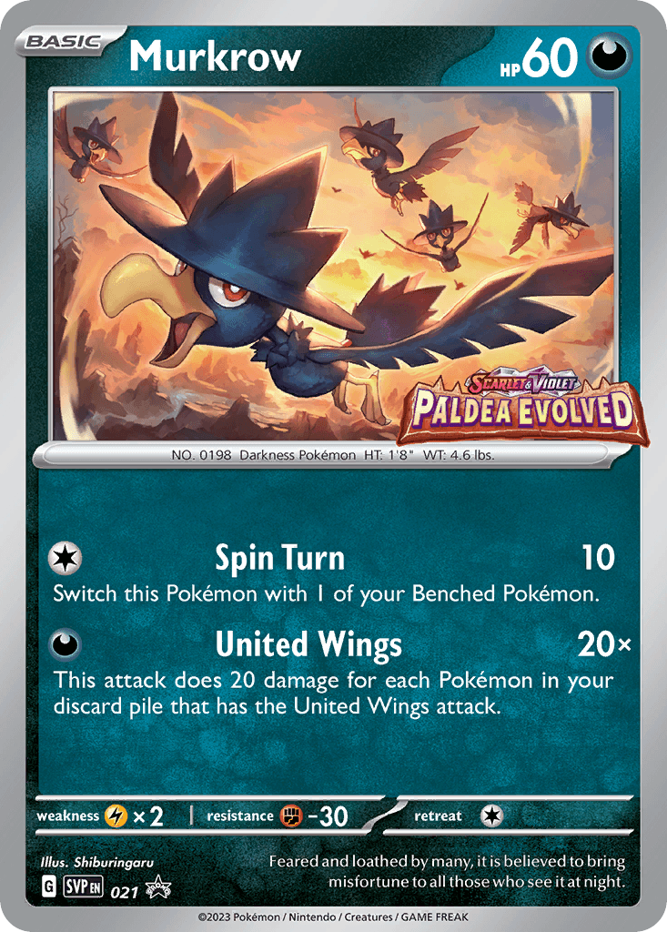Murkrow — SV: Scarlet & Violet Promo Cards Pokémon TCG card by Shiburingaru
