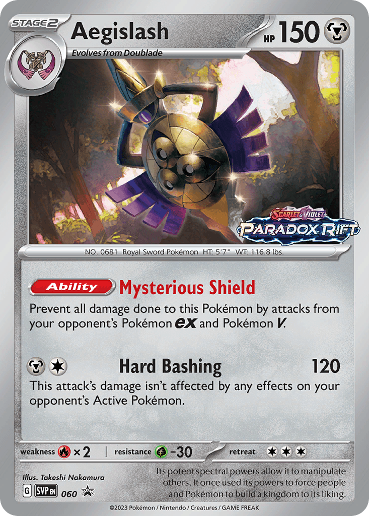 Aegislash — SV: Scarlet & Violet Promo Cards Pokémon TCG card by Takeshi Nakamura