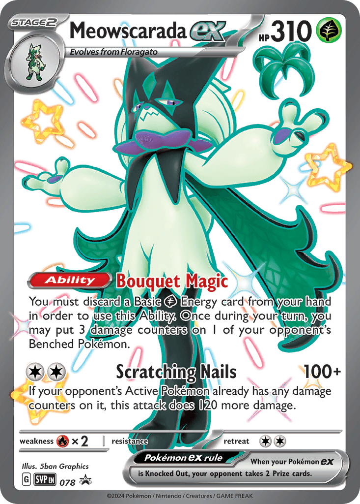 Meowscarada ex - 078 — Jumbo Cards Pokémon TCG card by 5ban Graphics