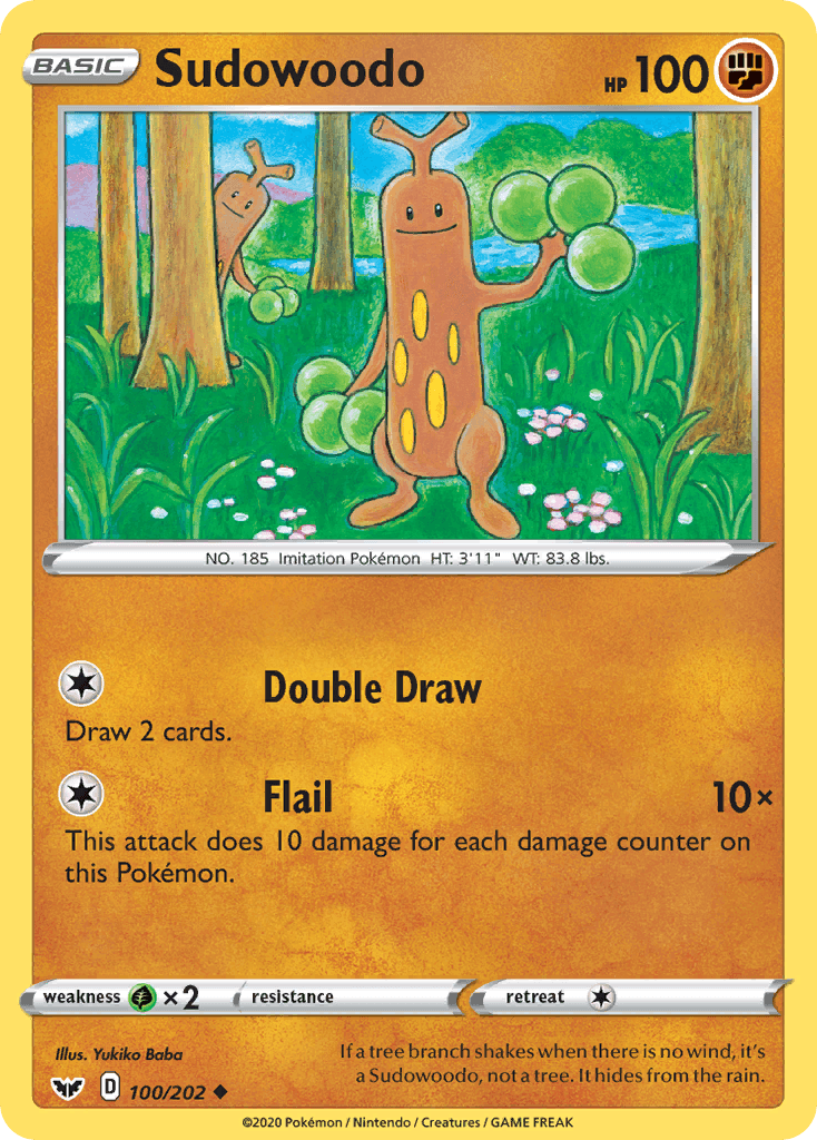 Sudowoodo — SWSH01: Sword & Shield Base Set Pokémon TCG card by Yukiko Baba