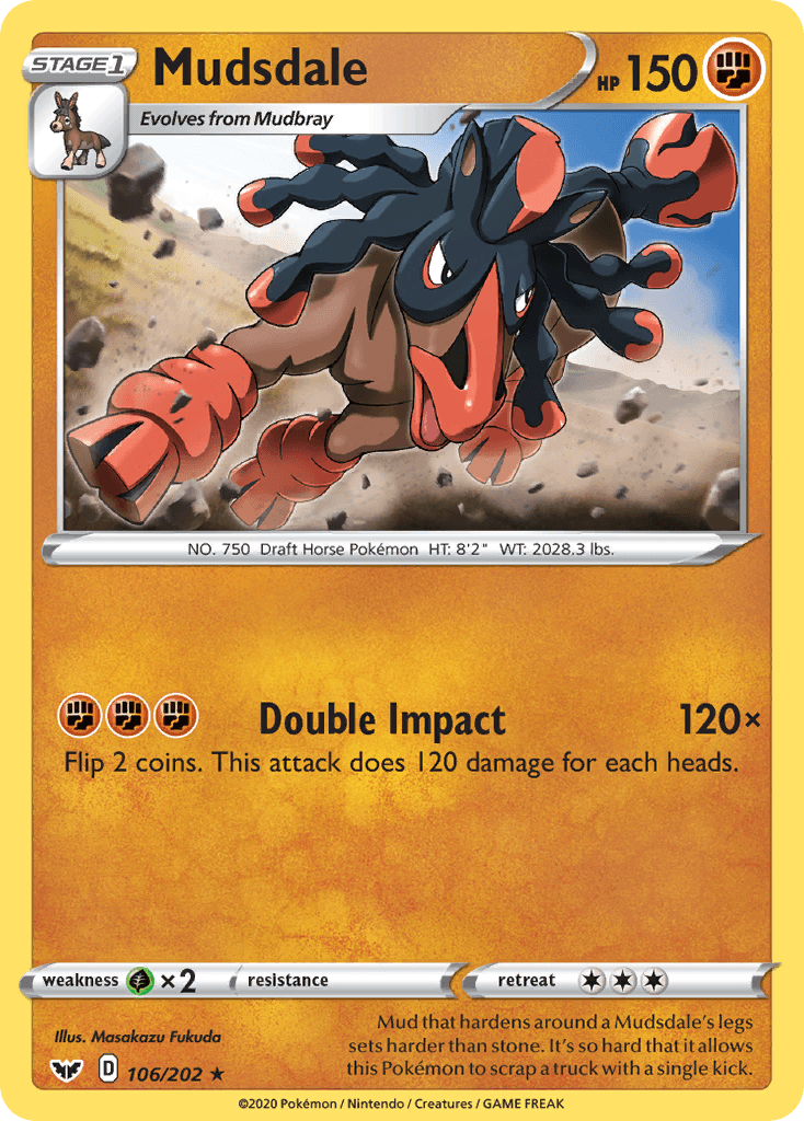 Mudsdale — SWSH01: Sword & Shield Base Set Pokémon TCG card by Masakazu Fukuda