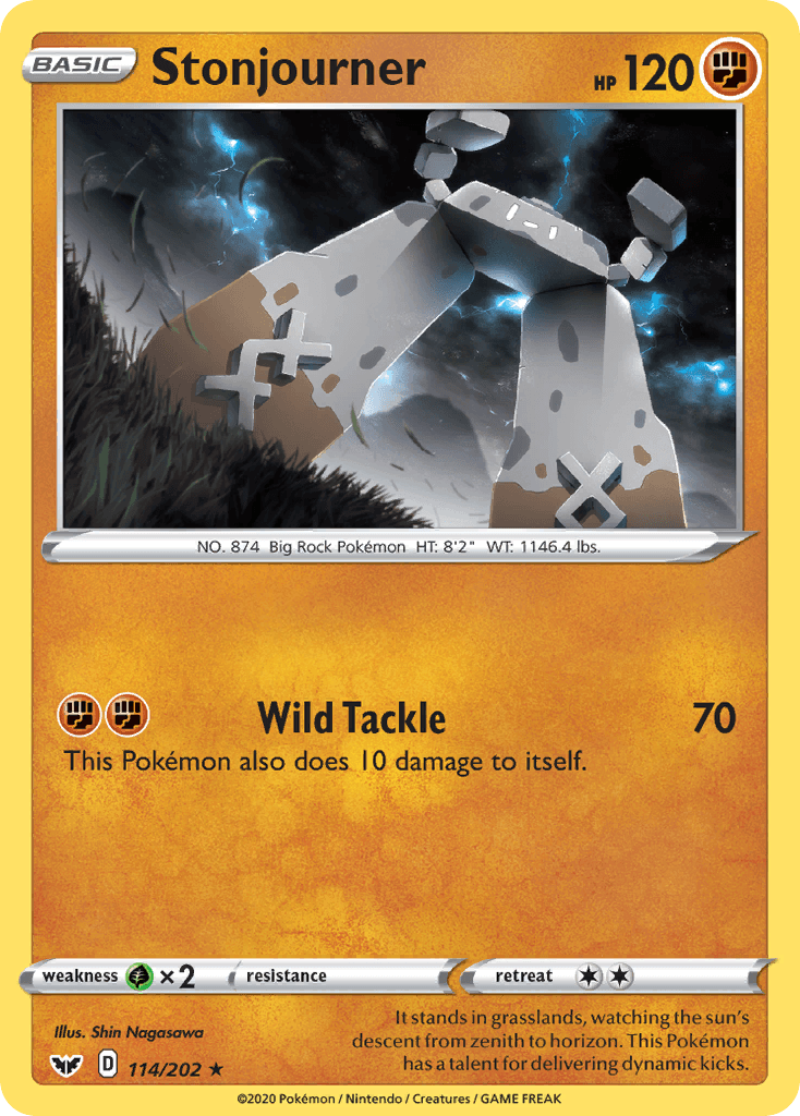 Stonjourner — SWSH01: Sword & Shield Base Set Pokémon TCG card by Shin Nagasawa