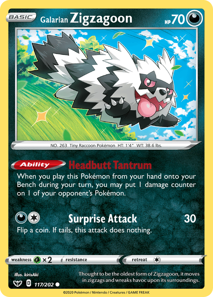 Galarian Zigzagoon — Prize Pack Series Cards Pokémon TCG card by kirisAki