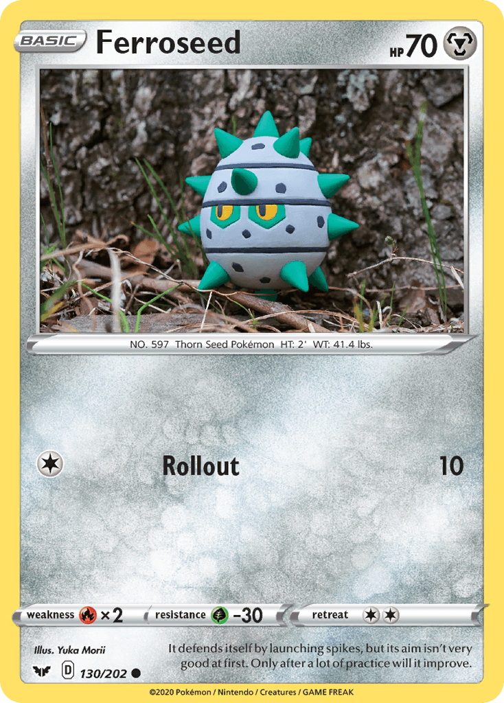 Ferroseed — SWSH01: Sword & Shield Base Set Pokémon TCG card by Yuka Morii