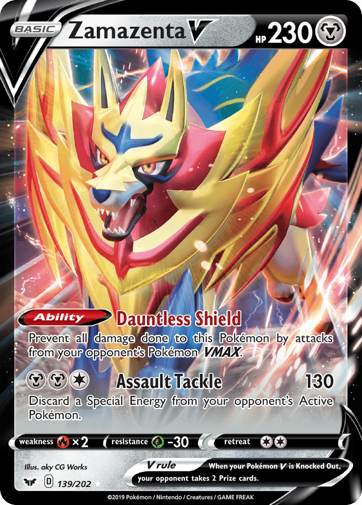 Zamazenta V — SWSH01: Sword & Shield Base Set Pokémon TCG card by aky CG Works