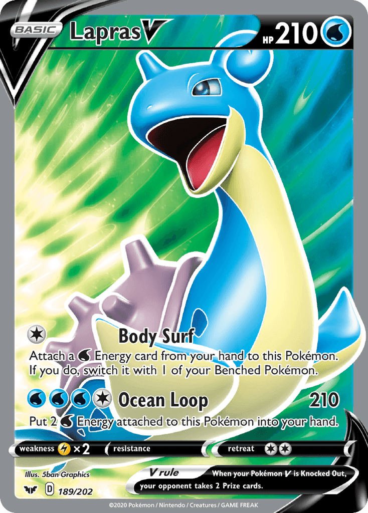 Lapras V — SWSH01: Sword & Shield Base Set Pokémon TCG card by 5ban Graphics