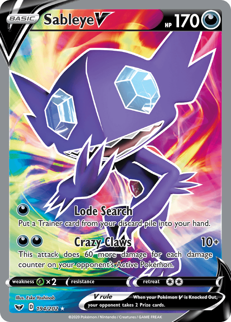 Sableye V — SWSH01: Sword & Shield Base Set Pokémon TCG card by Eske Yoshinob