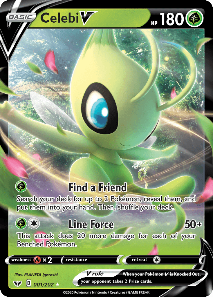 Celebi V — SWSH01: Sword & Shield Base Set Pokémon TCG card by PLANETA Igarashi
