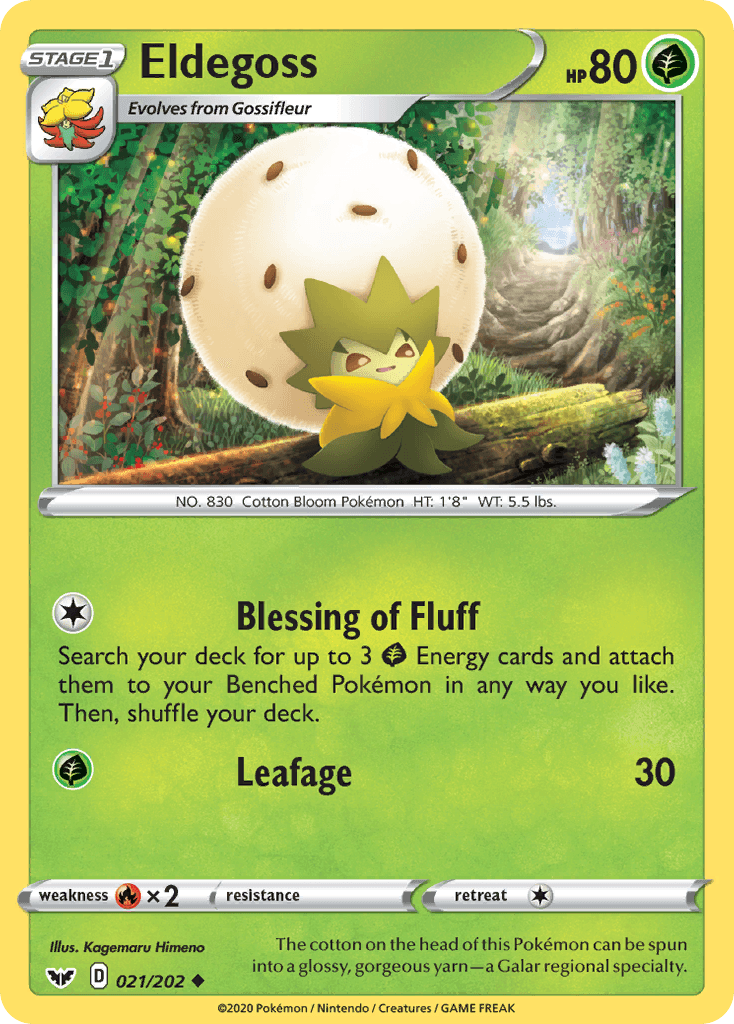 Eldegoss — SWSH01: Sword & Shield Base Set Pokémon TCG card by Kagemaru Himeno