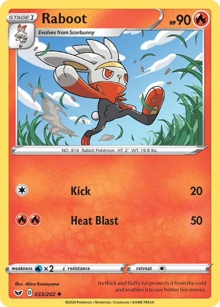 Raboot (033) — SWSH01: Sword & Shield Base Set Pokémon TCG card by Aiko Komiyama