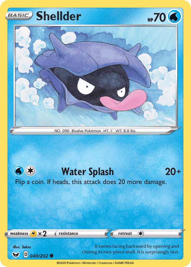 Shellder — SWSH01: Sword & Shield Base Set Pokémon TCG card by Sekio