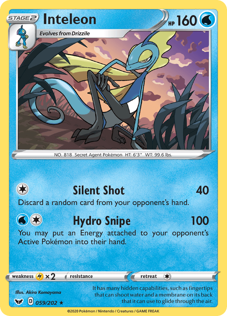 Inteleon (059) — SWSH01: Sword & Shield Base Set Pokémon TCG card by Atsuko Nishida