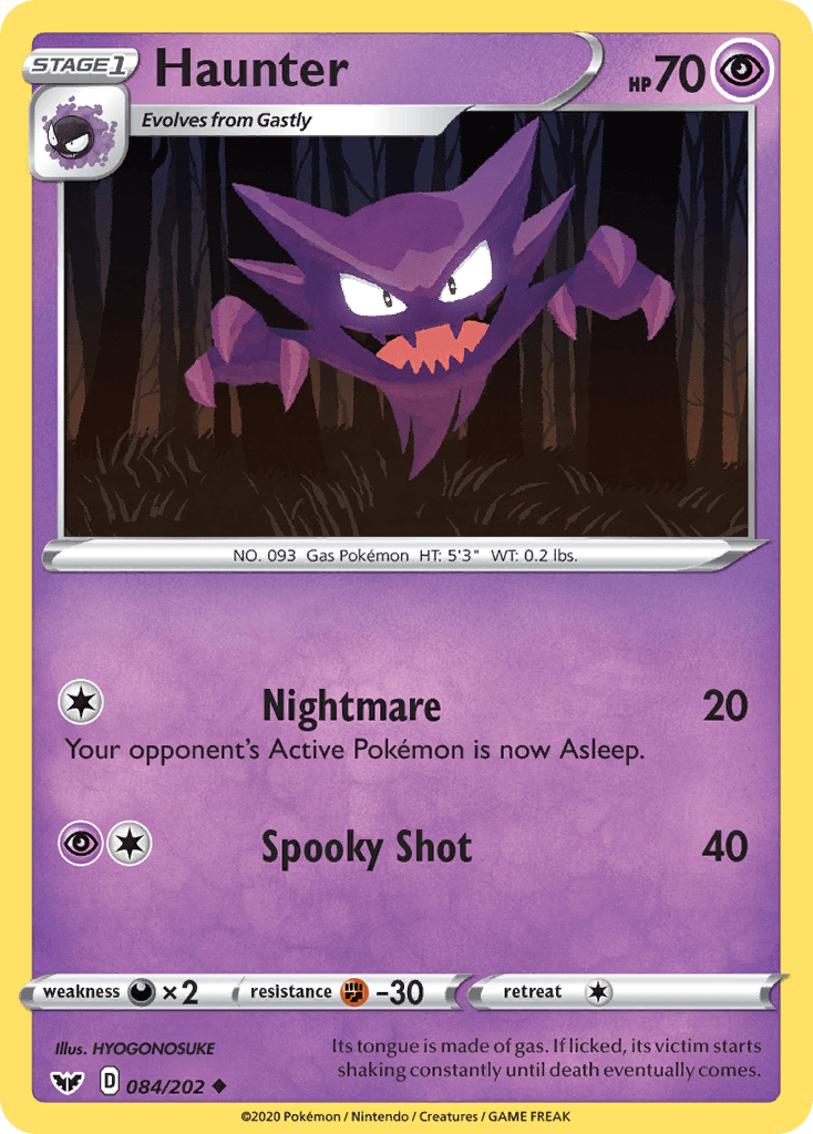 Haunter — SWSH01: Sword & Shield Base Set Pokémon TCG card by HYOGONOSUKE
