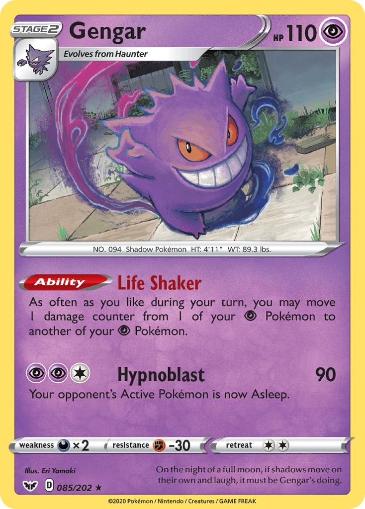 Gengar — SWSH01: Sword & Shield Base Set Pokémon TCG card by Eri Yamaki