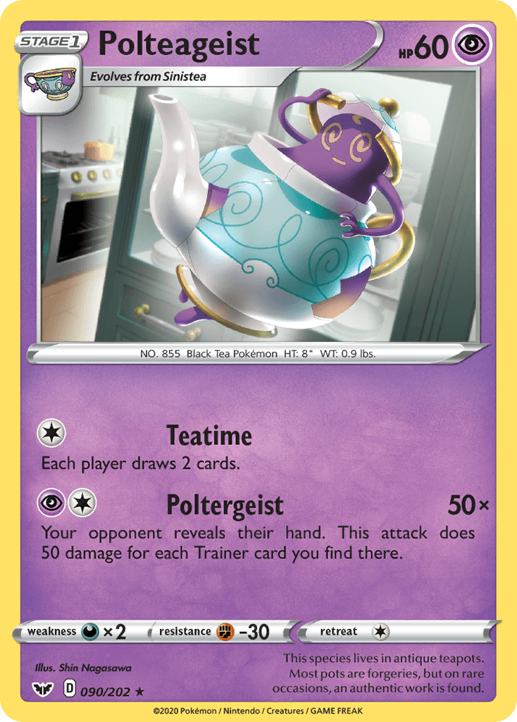 Polteageist — SWSH01: Sword & Shield Base Set Pokémon TCG card by Shin Nagasawa