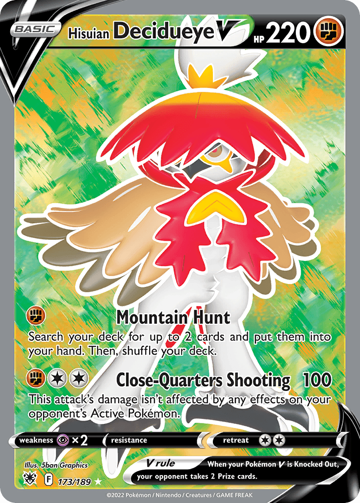 Hisuian Decidueye V — SWSH10: Astral Radiance Trainer Gallery Pokémon TCG card by 5ban Graphics