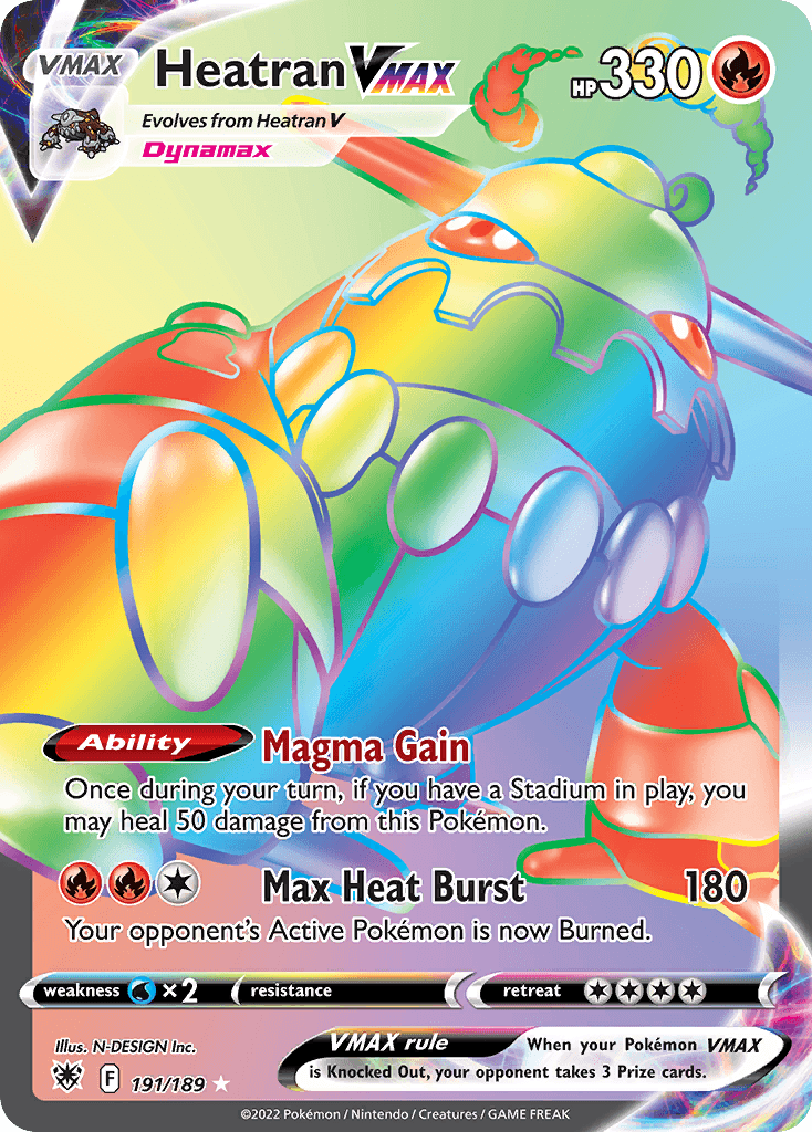Heatran VMAX — SWSH10: Astral Radiance Trainer Gallery Pokémon TCG card by N-DESIGN Inc.