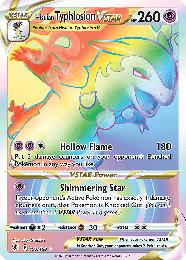 Hisuian Typhlosion VSTAR — SWSH10: Astral Radiance Trainer Gallery Pokémon TCG card by 5ban Graphics