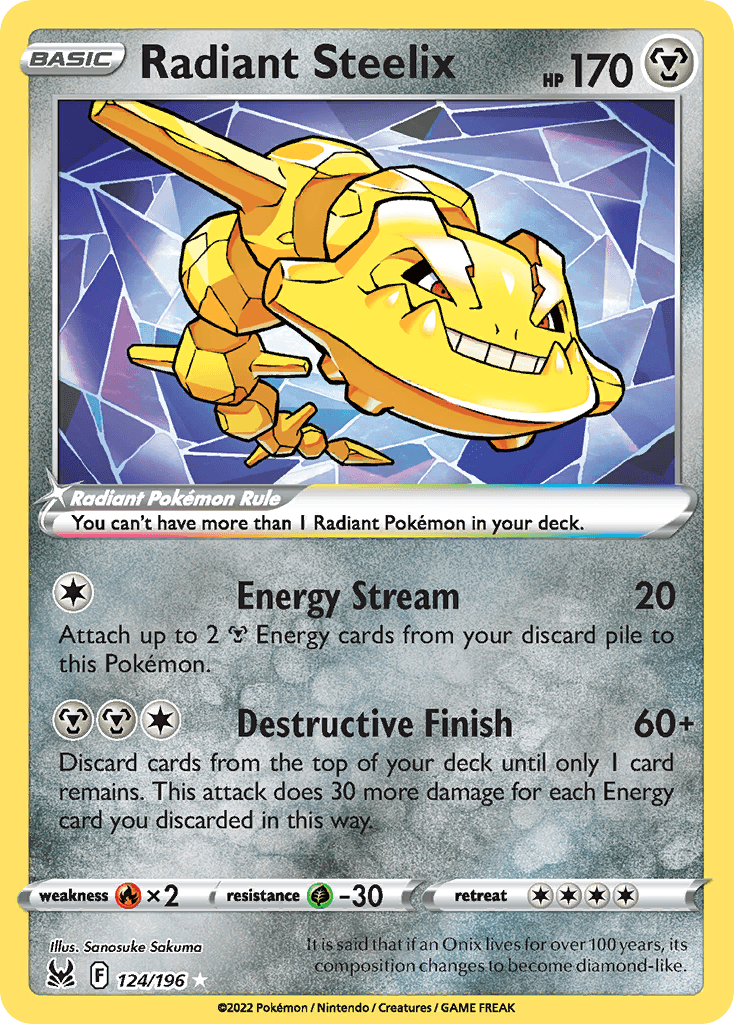 Radiant Steelix — Prize Pack Series Cards Pokémon TCG card by Sanosuke Sakuma