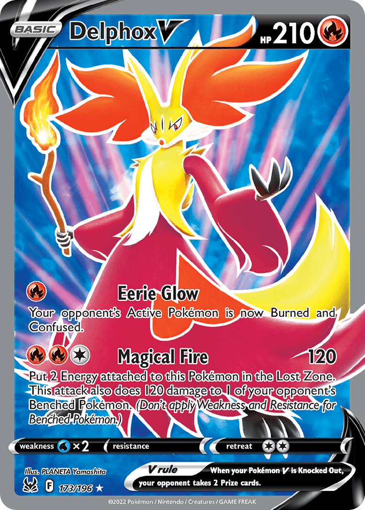 Delphox V — SWSH11: Lost Origin Trainer Gallery Pokémon TCG card by PLANETA Yamashita