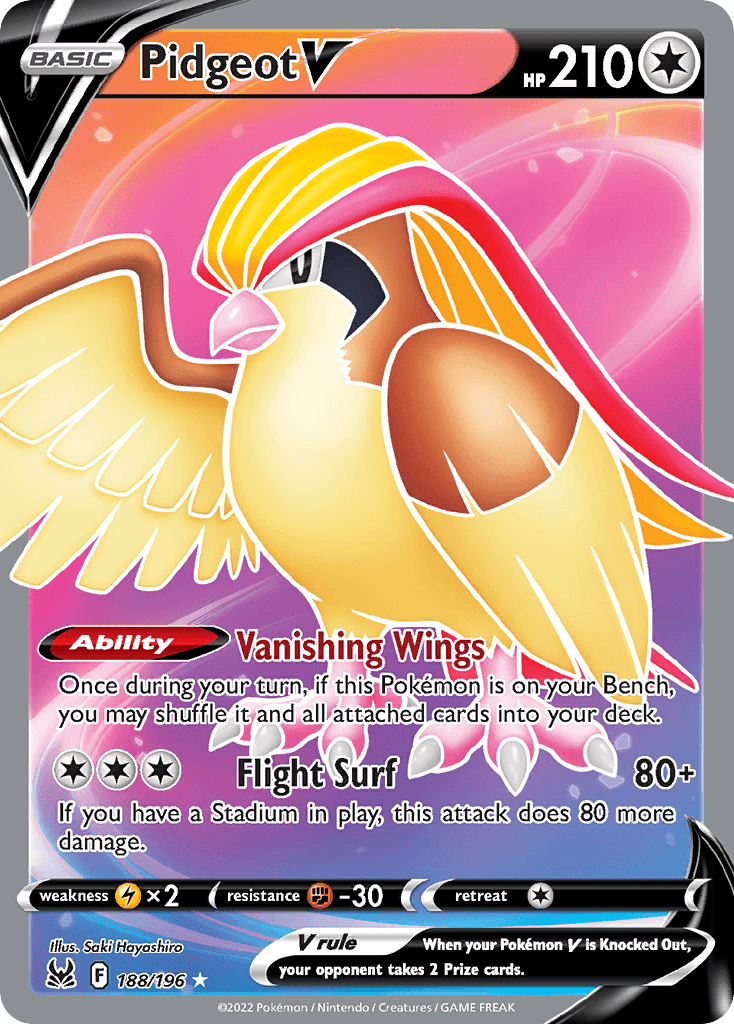 Pidgeot V — SWSH11: Lost Origin Trainer Gallery Pokémon TCG card by Saki Hayashiro