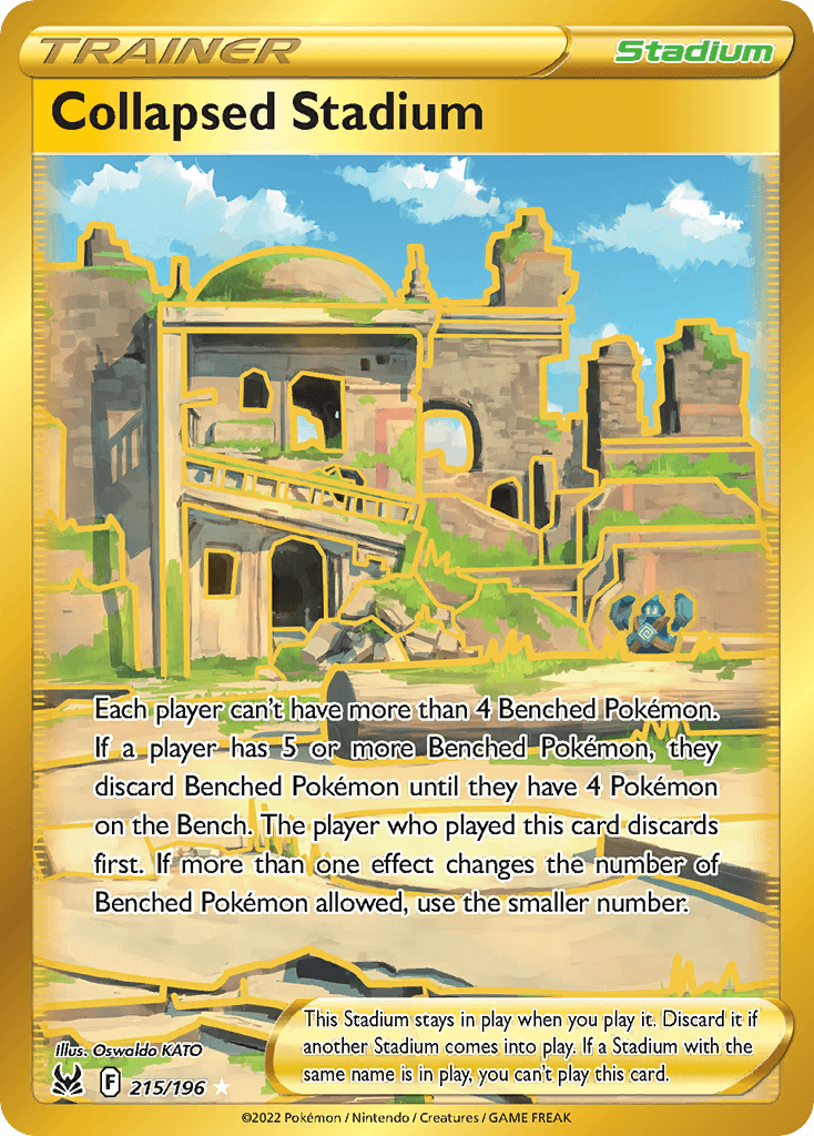 Collapsed Stadium — SWSH11: Lost Origin Trainer Gallery Pokémon TCG card by Oswaldo KATO