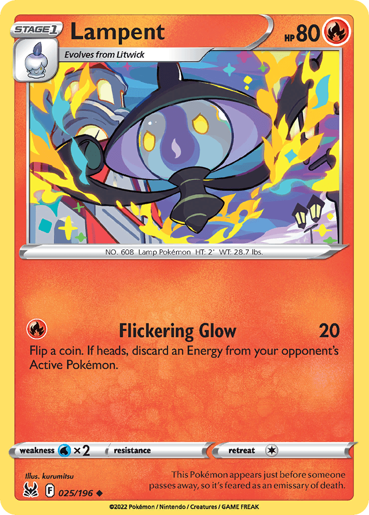 Lampent — Trick or Trade BOOster Bundle 2023 Pokémon TCG card by kurumitsu