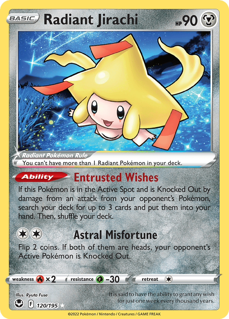 Radiant Jirachi — Prize Pack Series Cards Pokémon TCG card by Ryuta Fuse