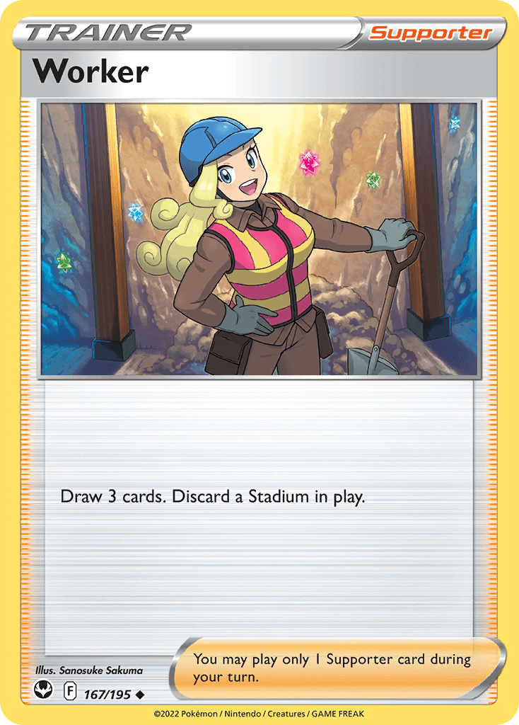 Worker — Prize Pack Series Cards Pokémon TCG card by Sanosuke Sakuma